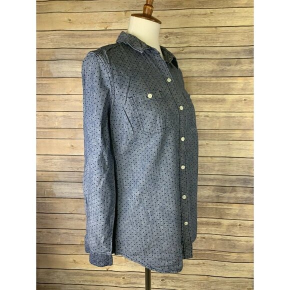 Old Navy Womens M Chambray Shirt Button Down - Picture 8 of 10